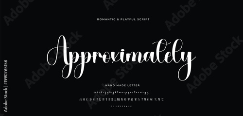 Bilde på lerret signature Font Calligraphy Logotype Script Brush Font Type Font lettering handwritten