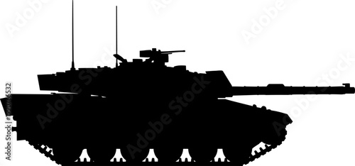 Heavy main battle tank profile silhouette modern military vehicle