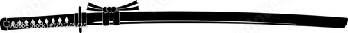Japanese katana sword in traditional scabbard silhouette profile
