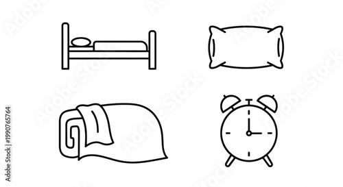 Comfortable bed with pillow and blanket.