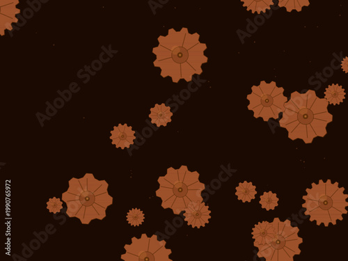 Steampunk Gears Mechanical Pattern Industrial Background