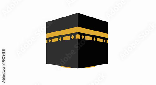 Kaaba Vector Illustration for Islamic Hajj and Umrah Pilgrimage and Sacred Religious Design Projects