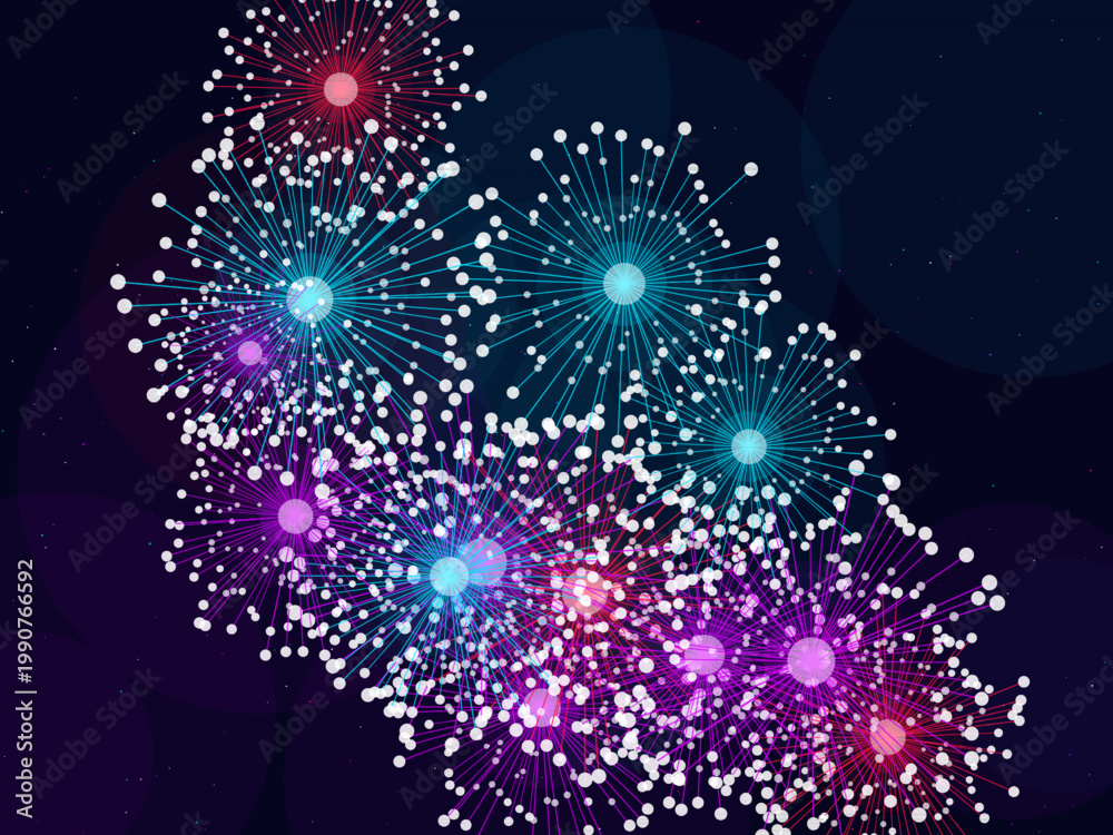 Obraz premium Celebration Fireworks Explosion Pattern Holiday Background