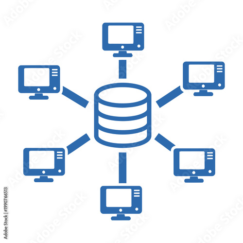 Network server with multiple computer monitors connected
