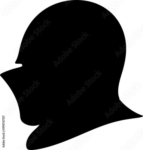 Medieval knight helmet profile silhouette historical head armor