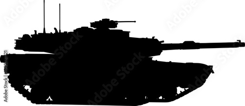 Military main battle tank silhouette in side view