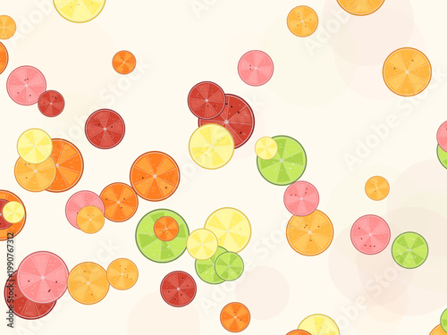 Lemon Orange Lime Citrus Slice Pattern Design