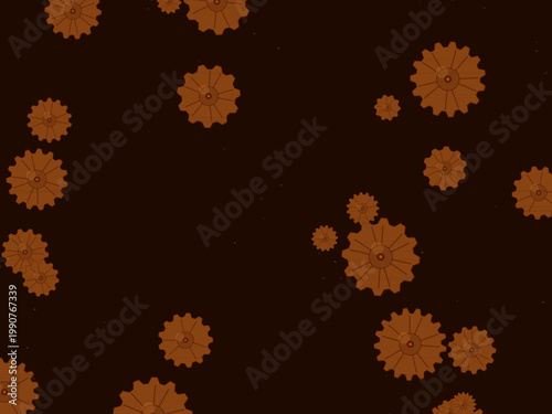 Steampunk Gears Mechanical Pattern Industrial Background