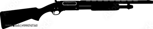 Pump action shotgun firearm silhouette profile
