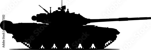 Russian t-90 main battle tank silhouette side profile armored unit