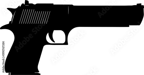 Semi automatic handgun pistol silhouette side profile
