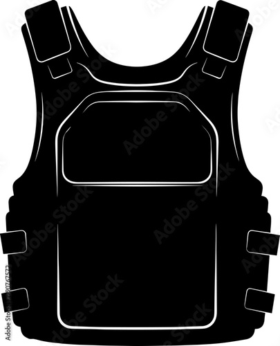 Tactical bulletproof vest silhouette for body protection