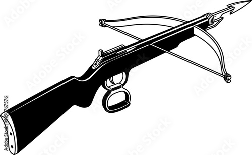 Tactical hunting crossbow with arrow and integrated scope