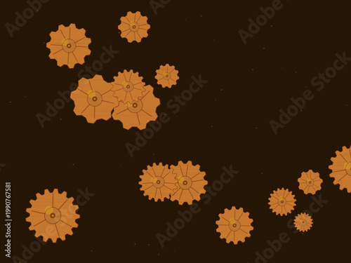 Vintage Industrial Steampunk Gear Pattern Design Backdrop