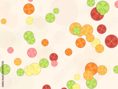 Fresh Juicy Citrus Slices Fruit Pattern Design Backdrop