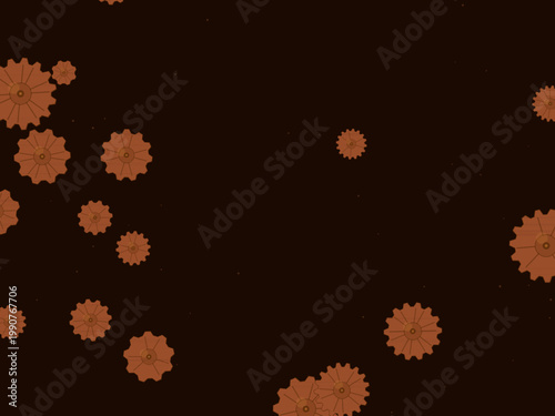 Brass Gear Cog Steampunk Pattern Background