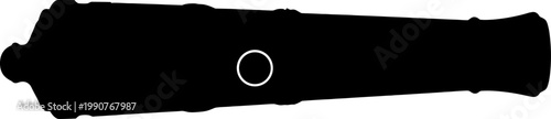 Historical iron cannon barrel silhouette