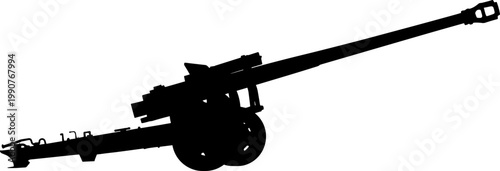 Long range field artillery howitzer silhouette