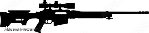 Precision sniper rifle with optic silhouette