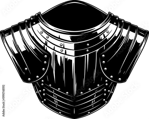 Medieval gorget neck armor illustration for historical costume and protection concepts