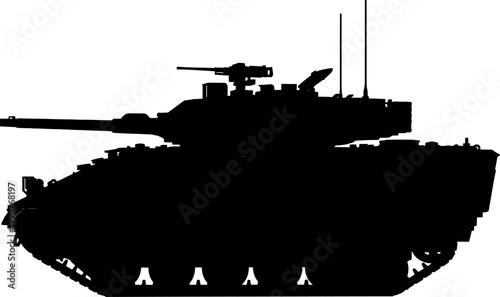 Main battle tank silhouette representing heavy armored warfare and ground defense
