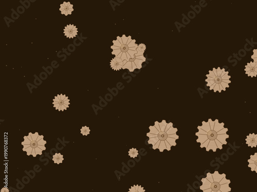 Brass Gear Cog Steampunk Pattern Background