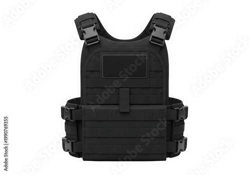 Tactical bulletproof vest isolated on transparent background