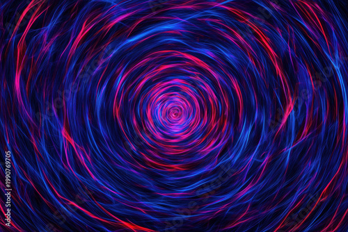 Abstract Neon Spiral Energy Tunnel Background