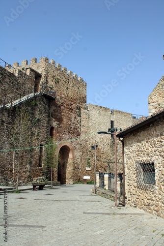 Muralla Alta y Torre del Reloj, Buitrago del Lozoya, Spain.