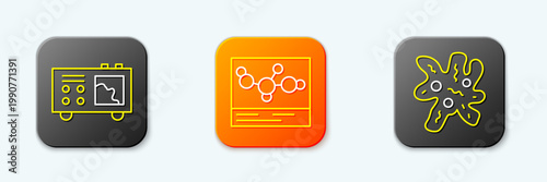 Set line Spectrometer, Chemical formula and Cell icon. Vector