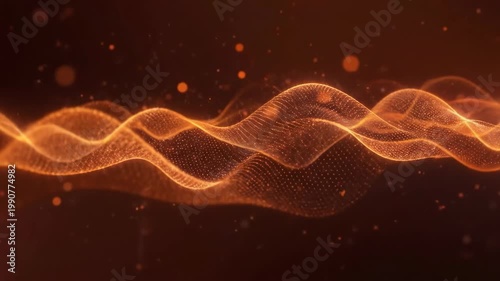 Dynamic Abstract Light Waves with Bright Orange and Red Colors.