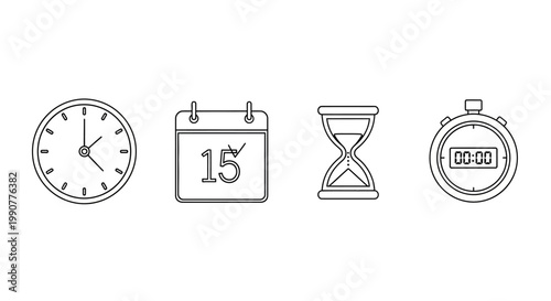 Time and schedule icons set.