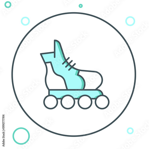 Line Roller skate icon isolated on white background. Colorful outline concept. Vector