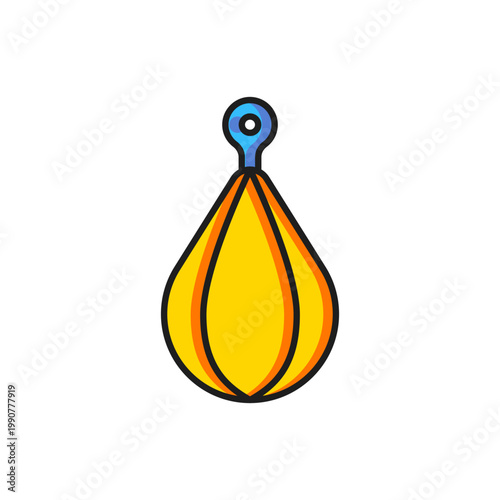 Color Punching bag icon isolated on white background. Flat filled outline style with shadow. Vector