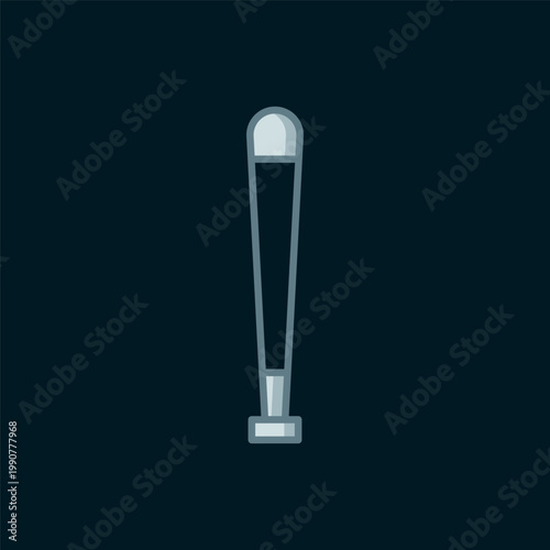 Line Baseball bat icon isolated on black background. Sport equipment. Flat filled outline style with shadow. Vector