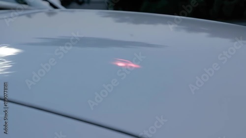 Closeup of Cars Laser Parking Assist System in Action.