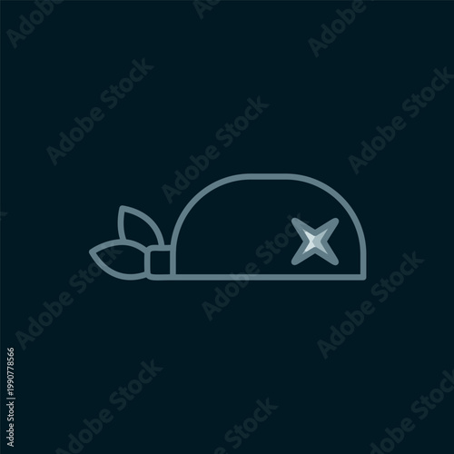 Line Pirate bandana for head icon isolated on black background. Flat filled outline style with shadow. Vector