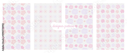 Delicate Floral Seamless Patterns in Pastel Palette