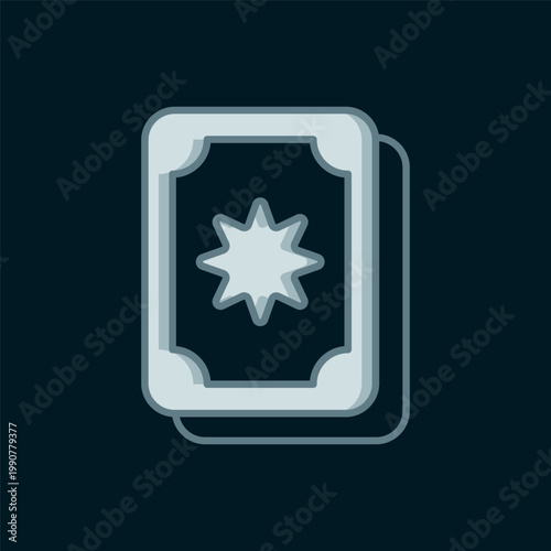 Line Tarot cards icon isolated on black background. Magic occult set of tarot cards. Flat filled outline style with shadow. Vector