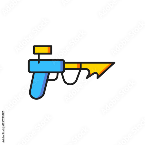 Color Fishing harpoon icon isolated on white background. Fishery manufacturers for catching fish under water. Diving underwater equipment. Flat filled outline style with shadow. Vector