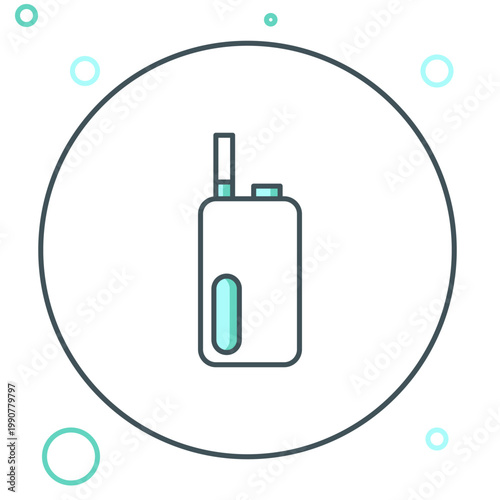 Line Electronic cigarette icon isolated on white background. Vape smoking tool. Vaporizer Device. Colorful outline concept. Vector