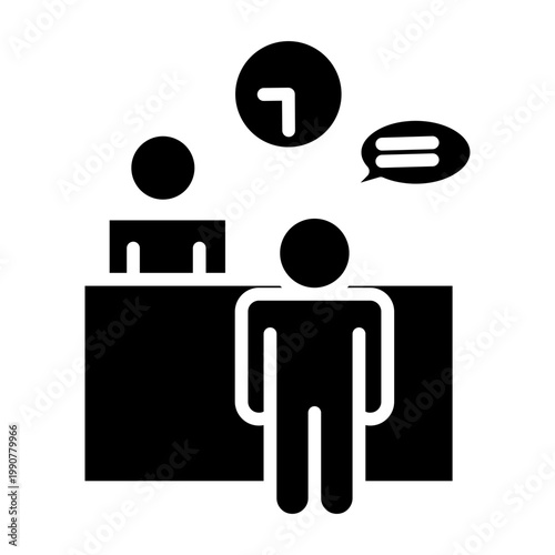 Reception Desk  Icon Element For Design 
