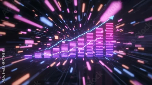 Dynamic Digital Data Visualization with Vibrant Light Effects.