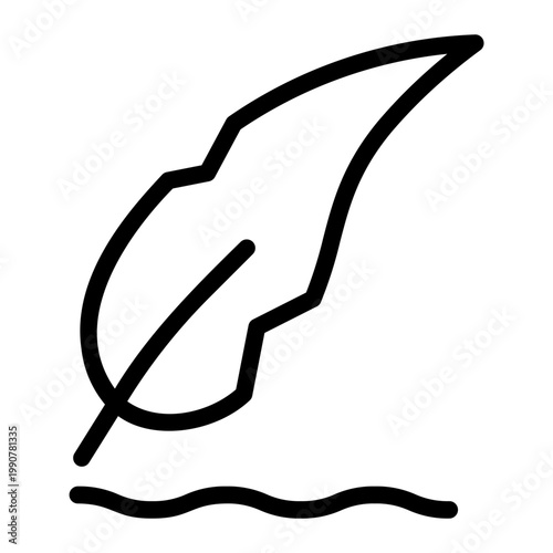 feather pen line icon