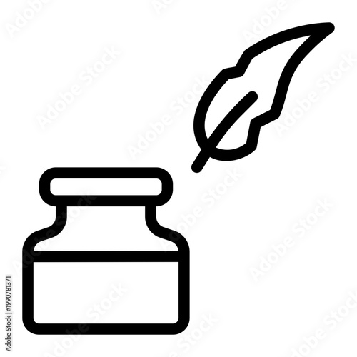 quill pen line icon