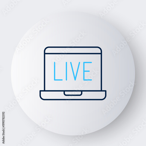 Line Online poker table game icon isolated on white background. Online casino. Colorful outline concept. Vector