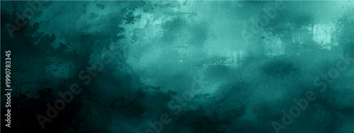 Abstract teal-toned background with textured brushstrokes creating ethereal cloudy effect, evokes feelings of mystery and artistic imagination.