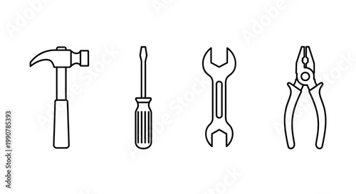 Set of basic hand tools.