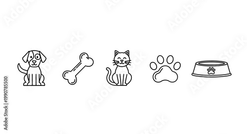 Dog Bone Cat Pet Paw Bowl.