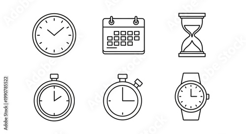 Collection of various time keeping devices.